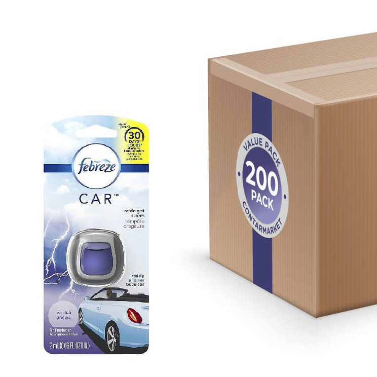 Febreze Car Freshener, Midnight Storm - 200 Pack | Febreze - Volume Discount