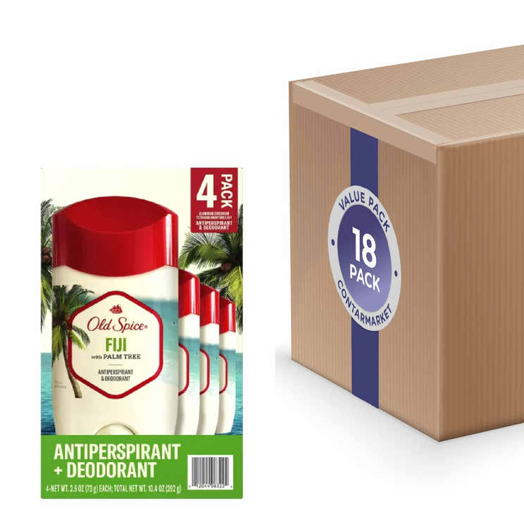 Old Spice - Fiji with Palm Tree, Antiperspirant &amp; Deodorant - 2.6 Oz, 4ct - 18 Pack | Old Spice - Volume Discount