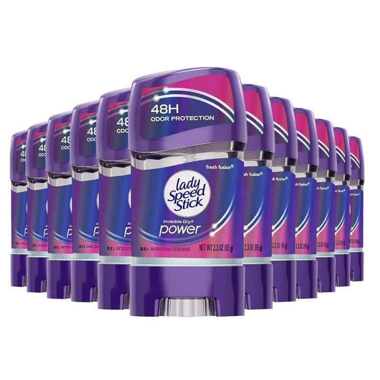 Lady Speed Stick Invisible Dry Antiperspirant &amp; Deodorant,  Fresh Fusion  - 2.3 oz - 12 Pack | Lady Speed