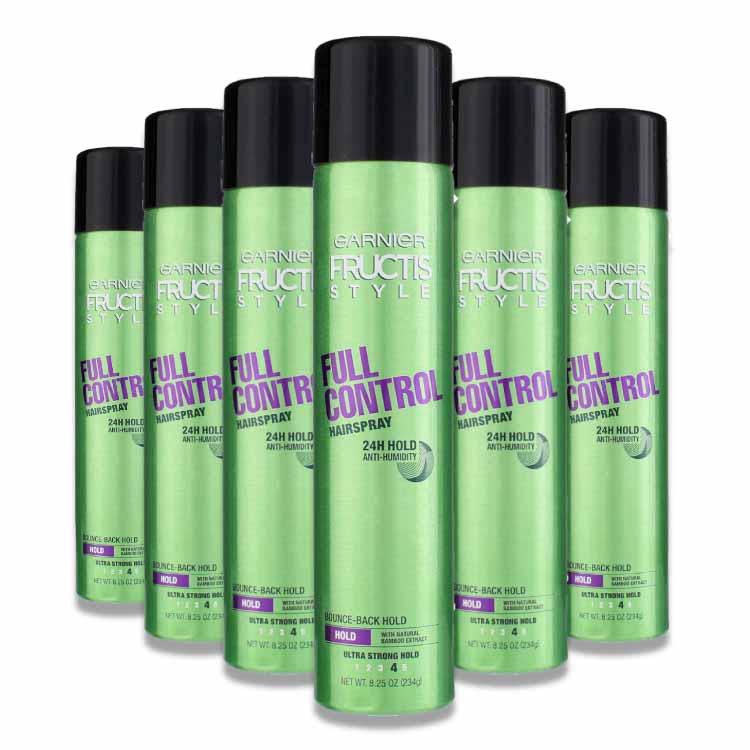 Garnier Fructis - Style Full Control Anti-Humidity Hairspray, Ultra Strong Hold - 8.25 Oz - 6 Pack