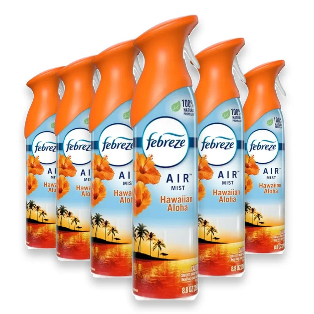 Febreze -Odor-Fighting Air Freshener, Hawaiian Aloha - 8.8 Oz - 6 Pack