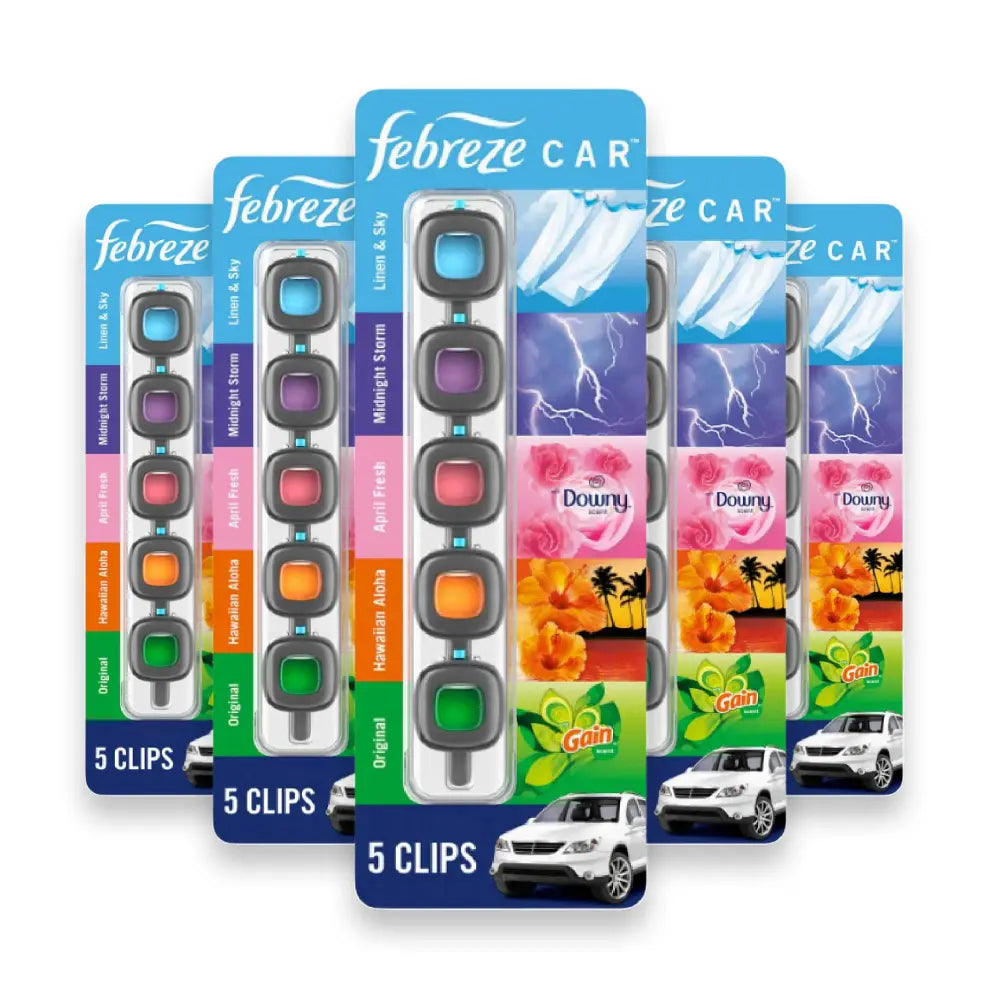 Febreze Car Air Freshener Vent Clips, Mixed Scent, 5 ct. - 5 Pack
