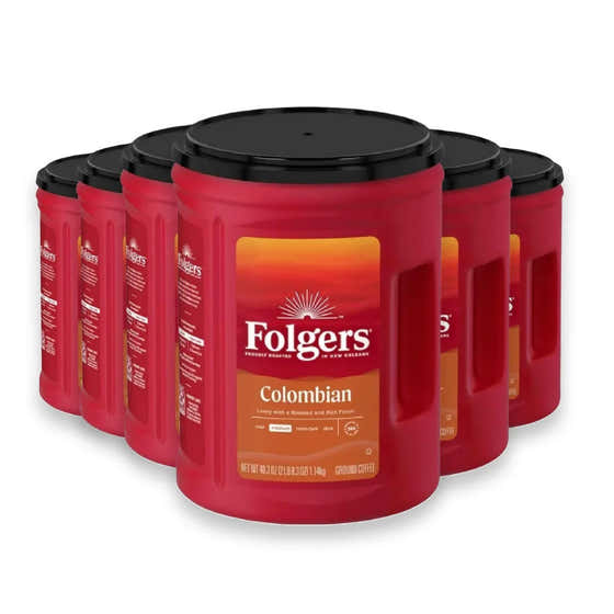 Folgers - 100% Medium Roast Ground Colombian Coffee - 40.3 Oz - 6 Pack | Folgers - All products