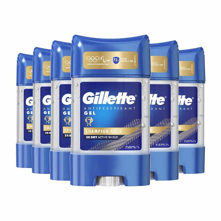 Gillette - Antiperspirant Gel Champion Gold 72h  Gel Stick - 70ml - 6 Pack