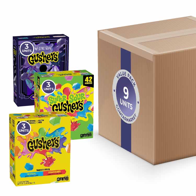 Gushers Fruit Snacks- 9 Pack (3 pack of each flavor)