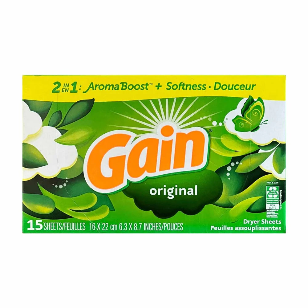 Gain - Original Dry Sheets 2in1 Aromaboost + Softness - 15ct - 96 Pack
