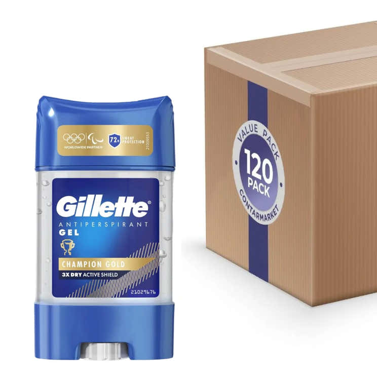 Gillette - Antiperspirant Gel Champion Gold 72h  Gel Stick - 70ml - 120 Pack | Gillette - Volume Discount