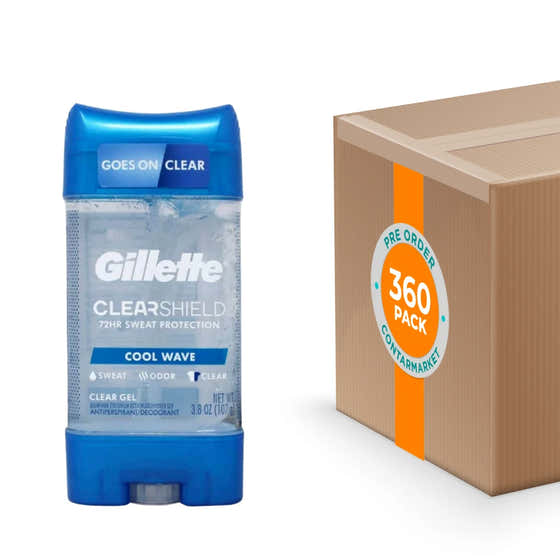 Gillette  Anti-Perspirant &amp; Deodorant Clear Gel Cool Wave 3.8 Oz - 360 Pack | Gillette - member5%
