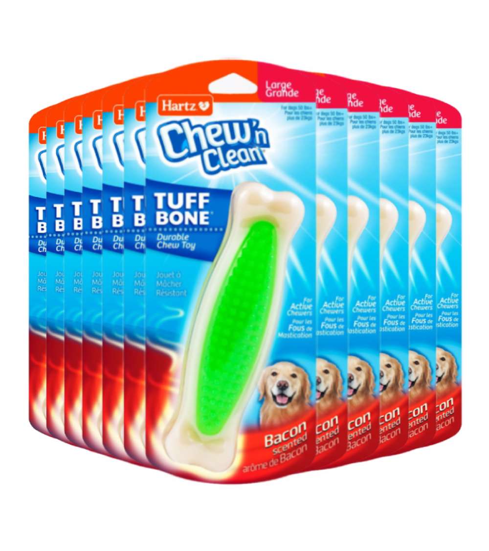  Hartz Chew 'n Clean Tuff Bone Dog Toy - 12 Pack Contarmarket
