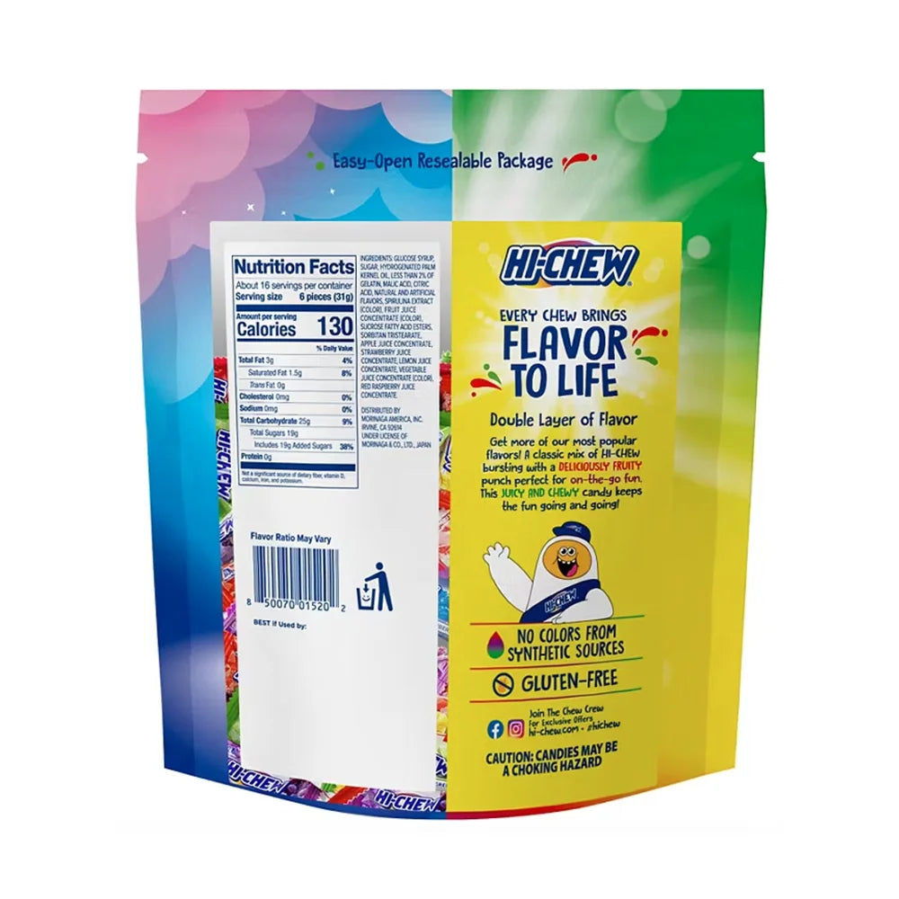 Hi-Chew Original & Fantasy Mix, Strawberry, Green Apple, Rainbow Sherbet, Blue Raspberry, 17.64 Oz