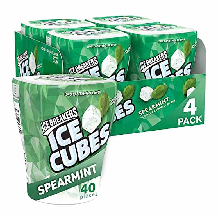 Ice Breakers Gum, Sugar Free Ice Cubes, Spearmint Flavor, 40 Pieces - 4 Pack