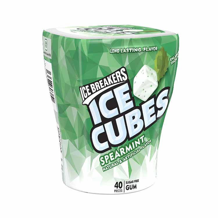 Ice Breakers Gum, Sugar Free Ice Cubes, Spearmint Flavor, 40 Pieces - 4 Pack