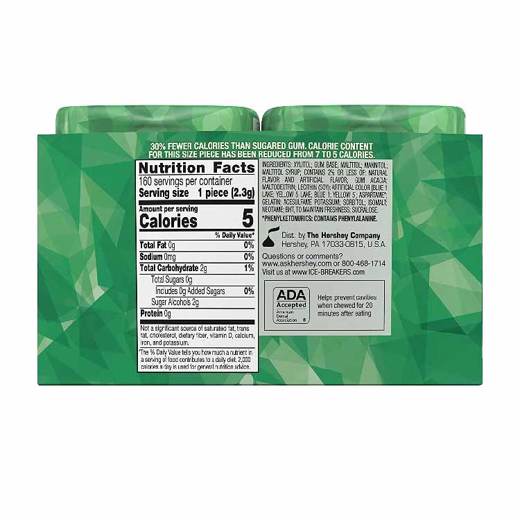 Ice Breakers Gum, Sugar Free Ice Cubes, Spearmint Flavor, 40 Pieces - 4 Pack