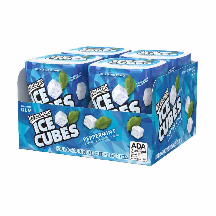 Ice Breakers Gum, Sugar Free Ice Cubes, Peppermint 40 Pieces - 4 Pack