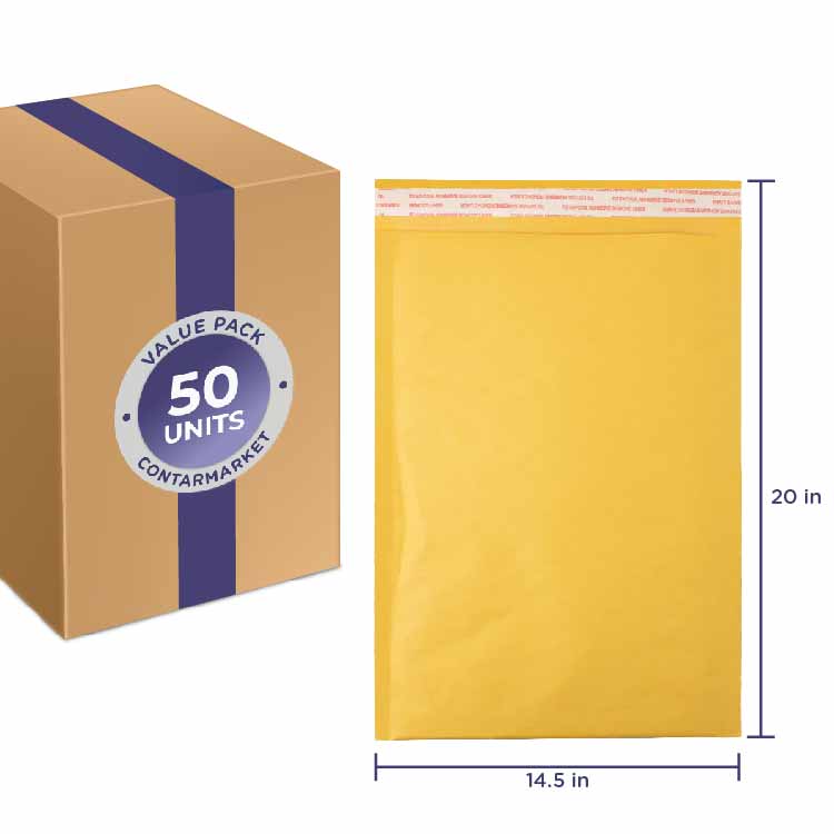 14.5 x 20 - #7 Self-Seal Kraft Bubble Mailers 50 Per Case