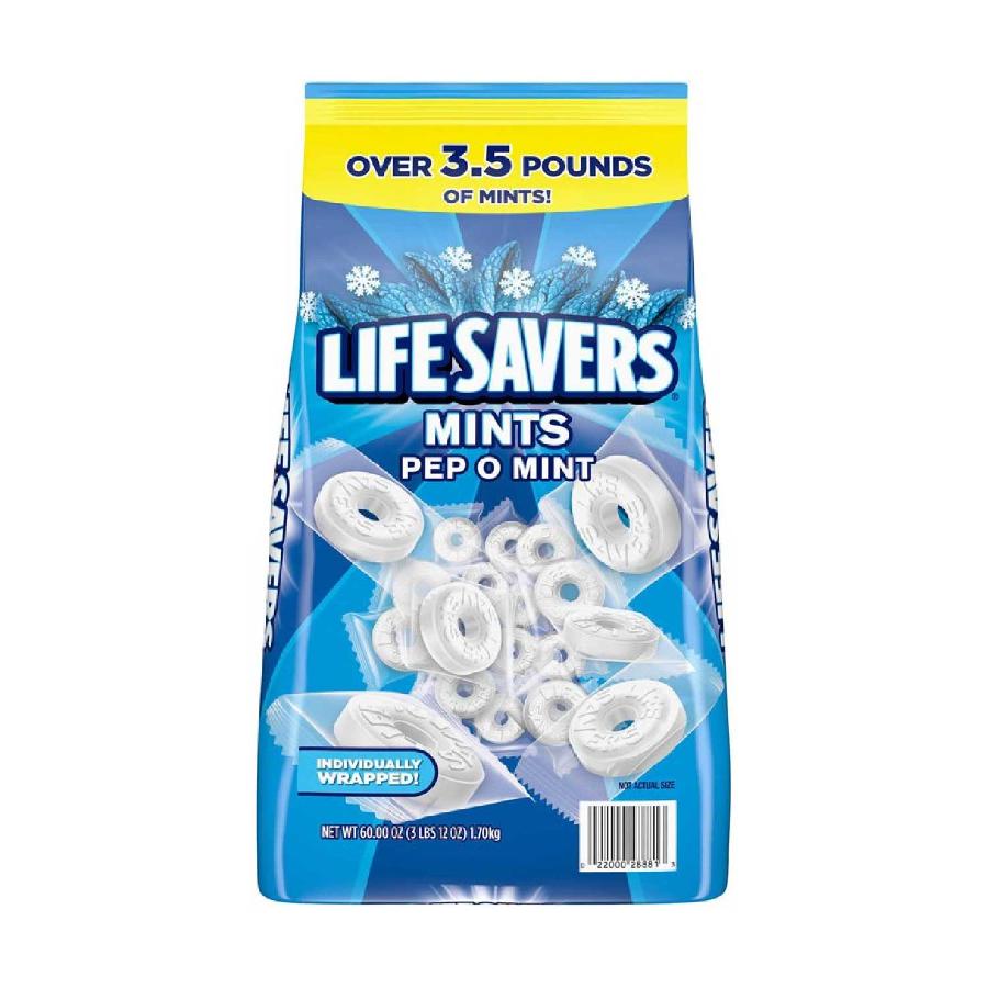 Life Savers Pep-O-Mint Breath Mints - Refreshing Mint Flavor, 3 lb Bulk Bag