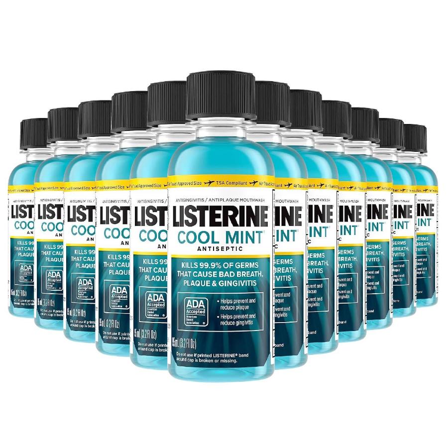 Listerine Cool Mint Mouthwash  3.2 oz - 24 Pack - Travel Size