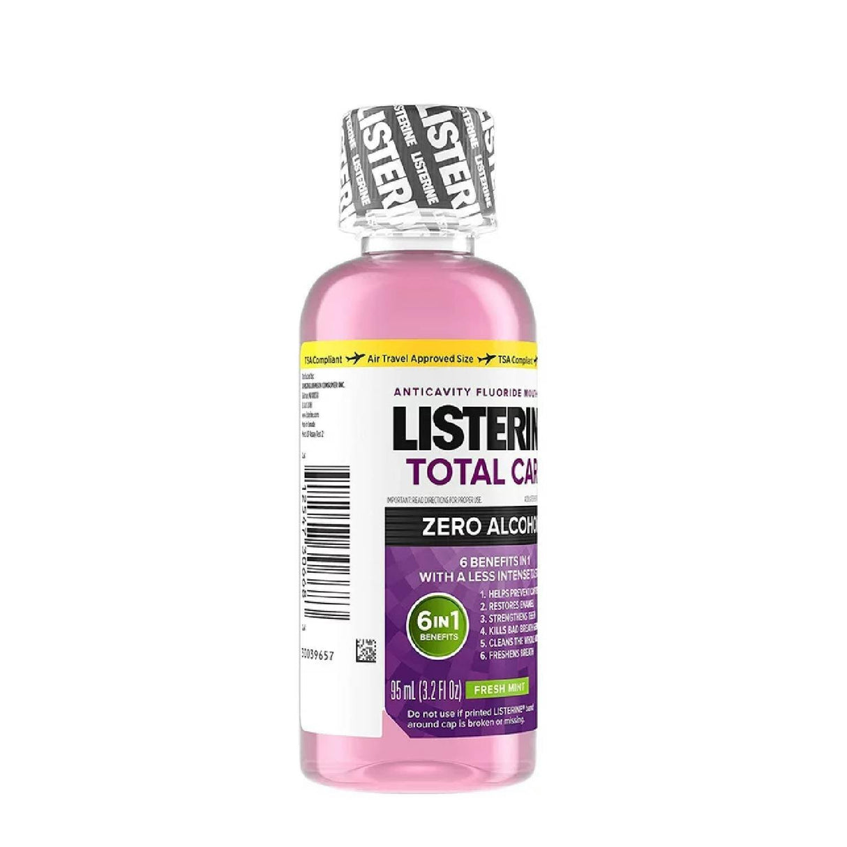 Listerine Total Care Zero Alcohol Mouthrinse Fresh Mint  3.2 Oz (95ml) - 24 Pack - Travel Size -