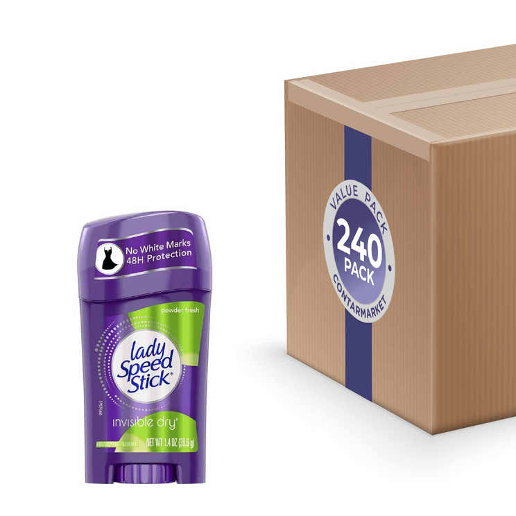 Lady Speed Stick Invisible Dry Antiperspirant &amp; Deodorant, Powder Fresh  1.4 oz - 240 Pack lo | Lady Speed