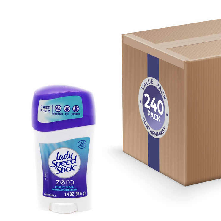 Lady Speed Stick Invisible Dry Antiperspirant &amp; Deodorant  Zero Simply Clean  1.4 oz - 240 Pack | Lady Speed