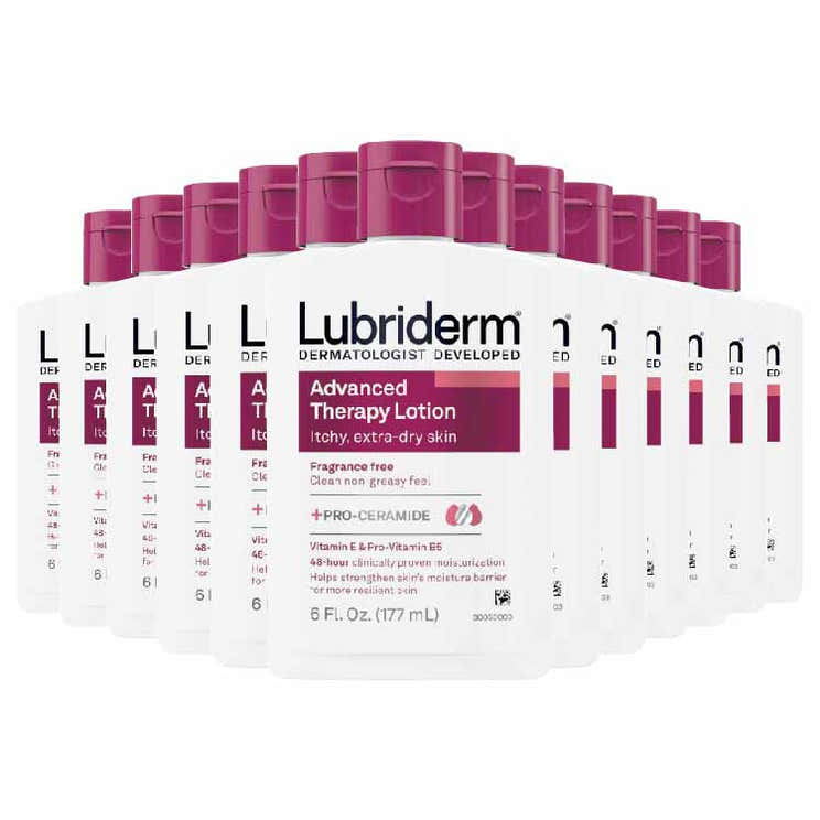 Lubriderm - Advanced Therapy Moisturizing Lotion Deep Hydration for Extra Dry Skin 6 oz - 12 Pack | Lubriderm - Pre Order