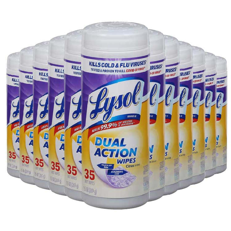Lysol - Dual Action Disinfecting Wipes, Citrus - 35 Ct - 12 Pack | Lysol - Pre Order