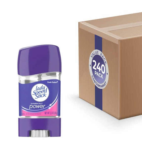 Lady Speed Stick Invisible Dry Antiperspirant &amp; Deodorant, Fresh Fusion - 2.3 oz - 240 Pack | Lady Speed - Volume Disc...