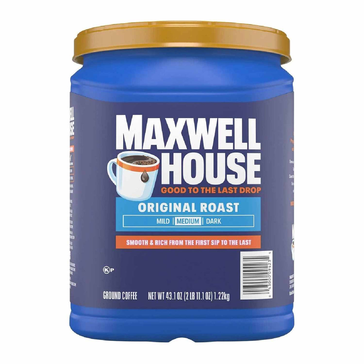Maxwell House Original Roast Medium Ground Coffee, 43.1 oz