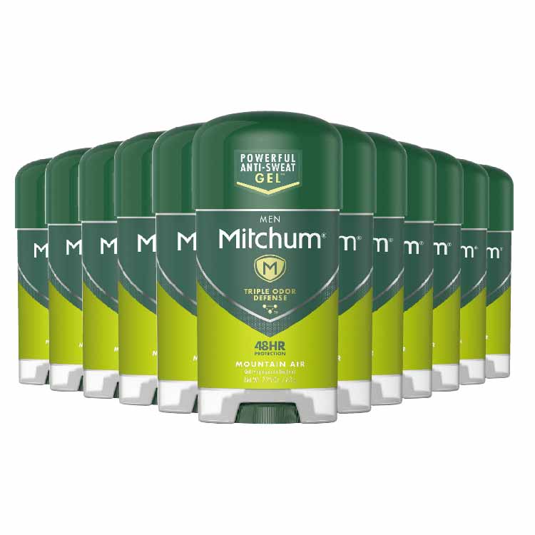Mitchum Men Clear Gel Antiperspirant Deodorant, Mountain Air  2.25 oz - 24 Pack