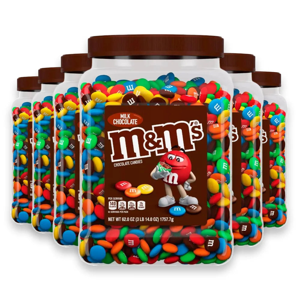 M&M's - Milk Chocolate Candy Jar - 62 Oz - 6 Pack