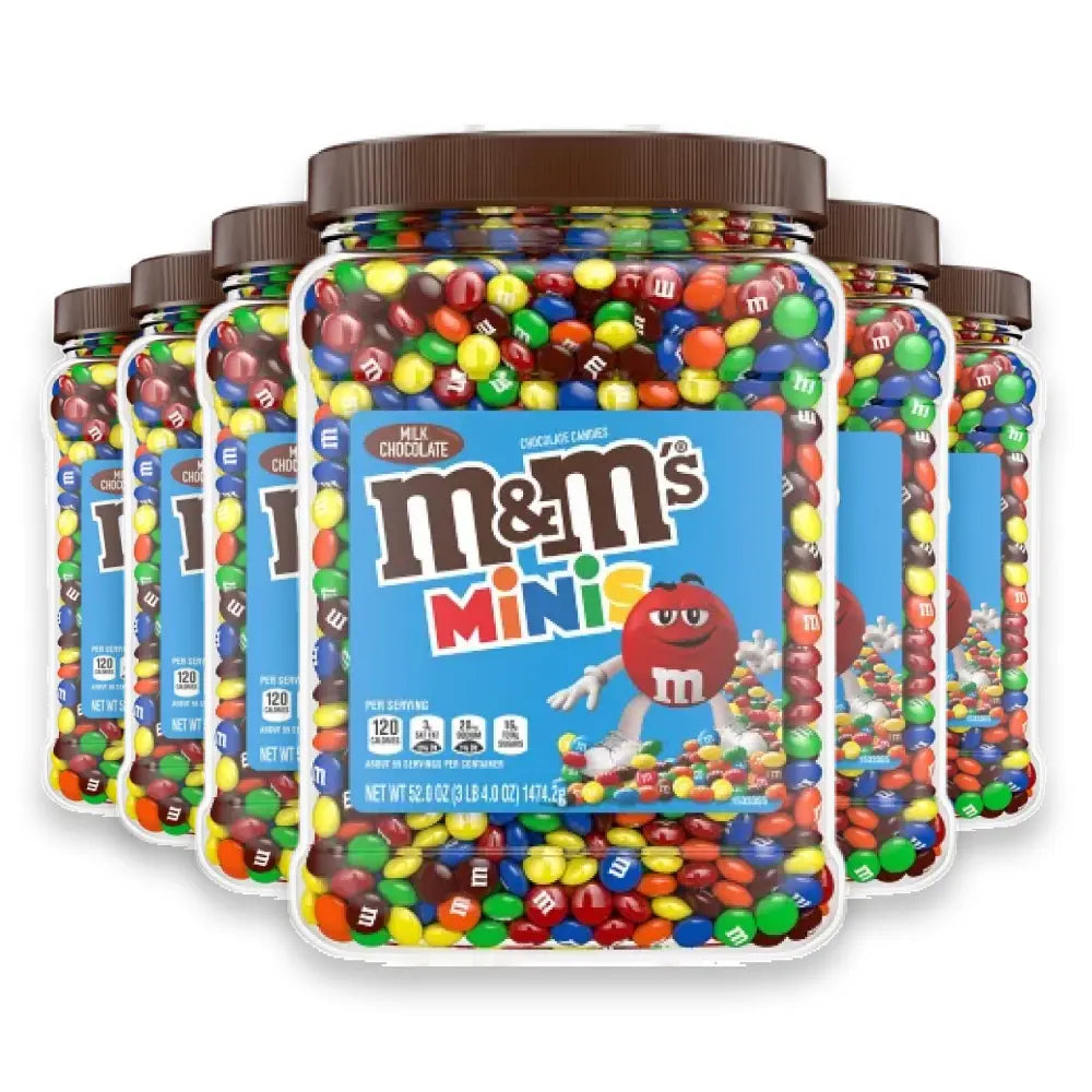 M&M’S Minis Milk Chocolate Candy Resealable Bulk Jar (52 oz.) - 6 pack