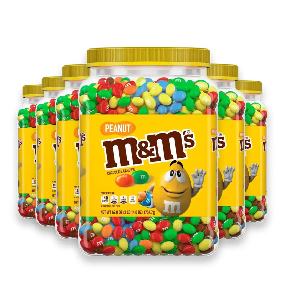 M&M's - Peanut Chocolate Candy Jar - 62 Oz - 6 Pack