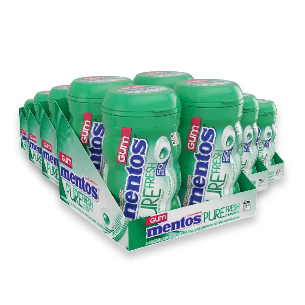 Mentos - Pure Fresh Spearmint Gum  Sugar Free 50 Count - 6 Pack