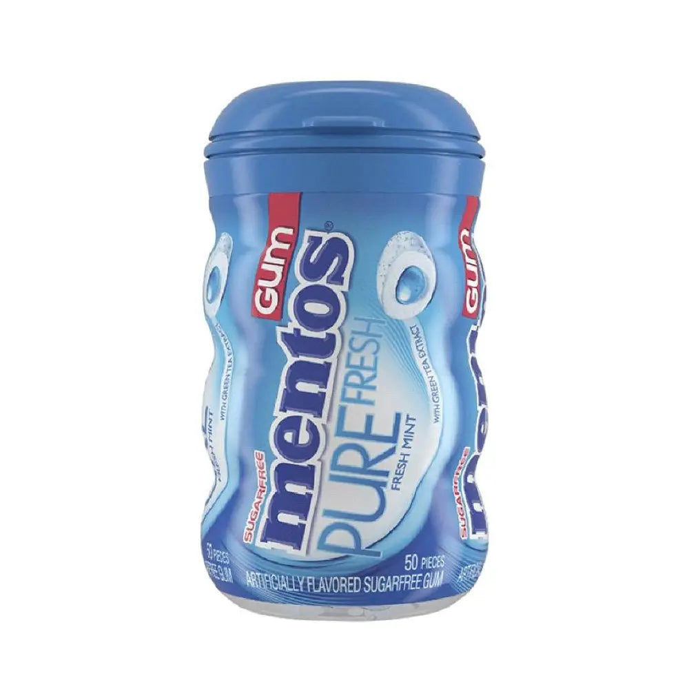 Mentos - Pure Fresh Sugar-Free Chewing Gum Fresh Mint 50 Ct - 4 Count Ea, 6 Pack - 24 Total Bottles