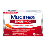 Mucinex - Sinus-Max Severe Congestion Relief Caplets - 20 Ct Each - 24 Pack