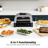 Ninja Foodi Smart XL 6-in-1 Indoor Grill with Foodi Smart Thermometer, Black/Silver