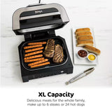 Ninja Foodi Smart XL 6-in-1 Indoor Grill with Foodi Smart Thermometer, Black/Silver