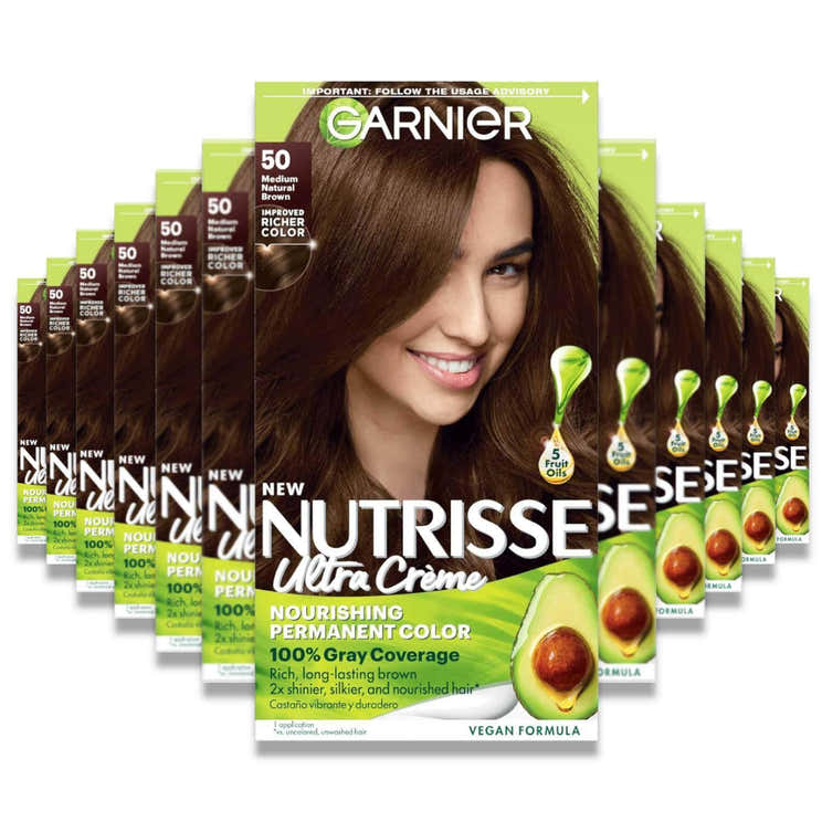 Garnier Nutrisse Nourishing Color Creme - Medium Natural Brown 50 (Truffle) - 12 Pack | Garnier - Pre Order
