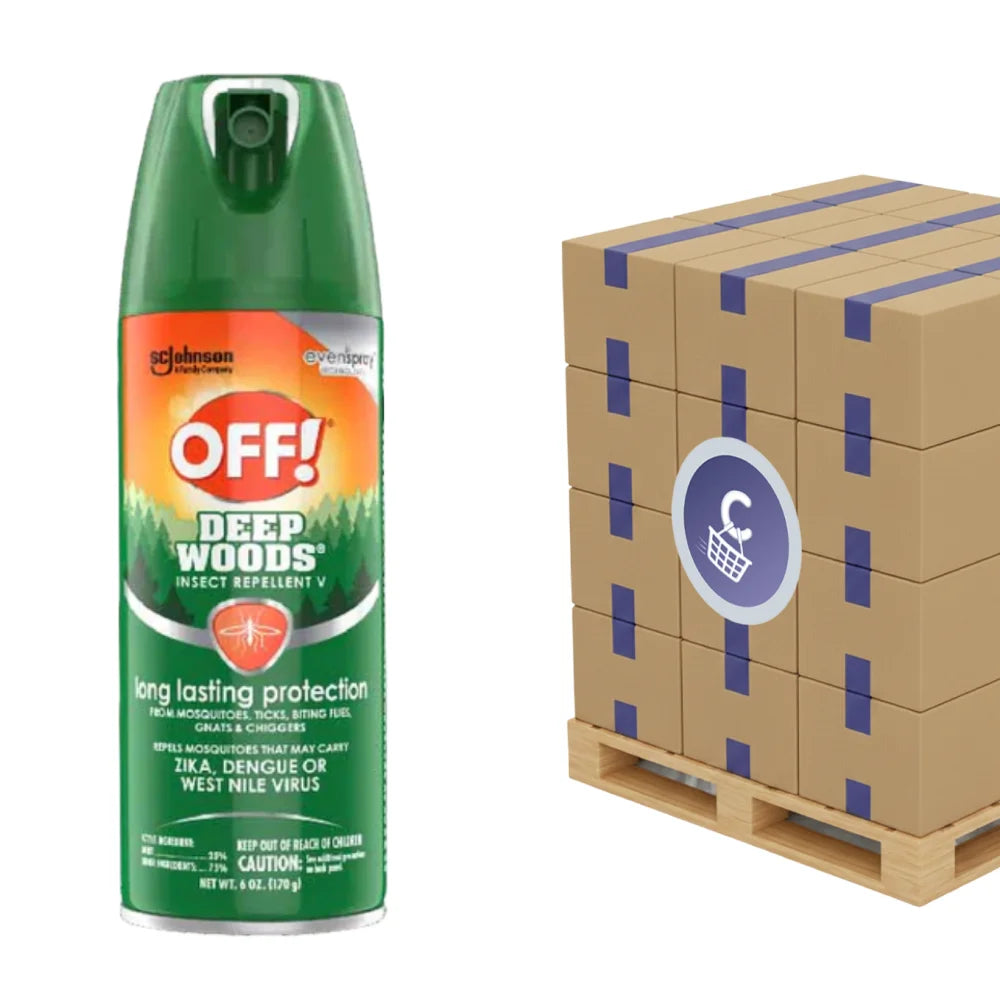 Off Deep Woods Aerosol 6oz, 12 Pack - 100 Cases Pallet