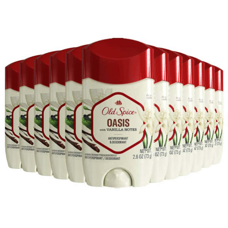Old Spice Antiperspirant Deodorant for Men Oasis with Vanilla, 2.6 oz.-12 pack | Old Spice - Pre Order