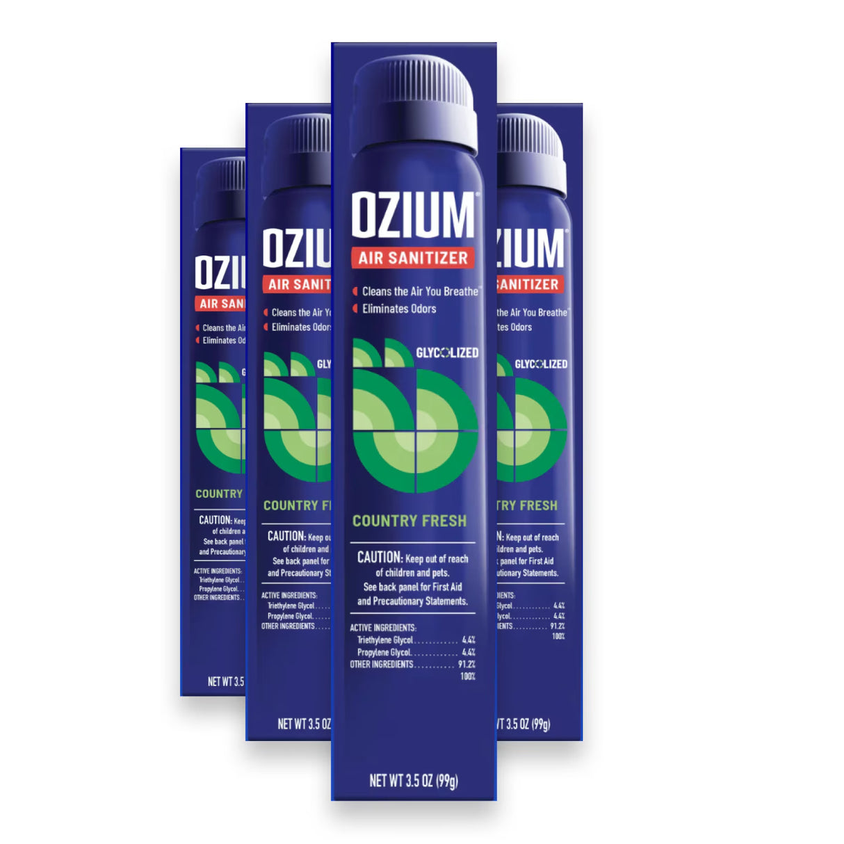 Ozium Air Sanitizer Spray, Country Fresh - 3.5 Oz - 4 Pack