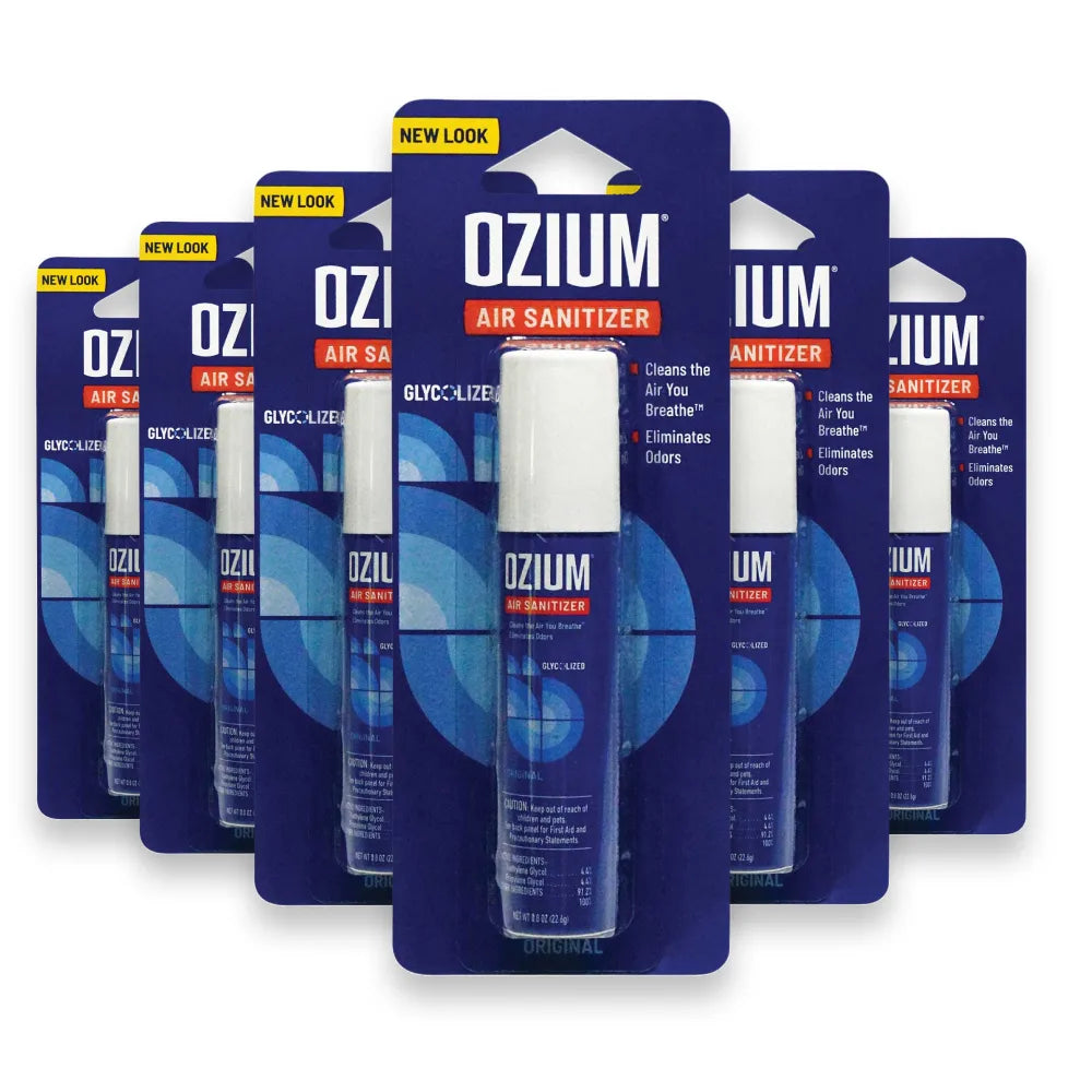 Ozium Air Sanitizer Spray – Original Scent – 0.8 oz – Pack of 6
