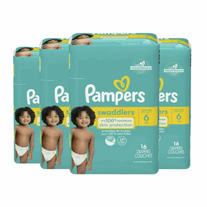 Pampers - Swaddlers Diapers, Size 6 - 16 Ct - 4 Pack