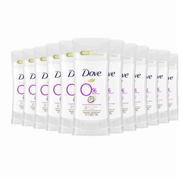 Dove Beauty 0% Aluminum Coconut &amp; Pink Jasmine Deodorant Stick - 2.6oz - 12 Pack | Dove - Pre Order