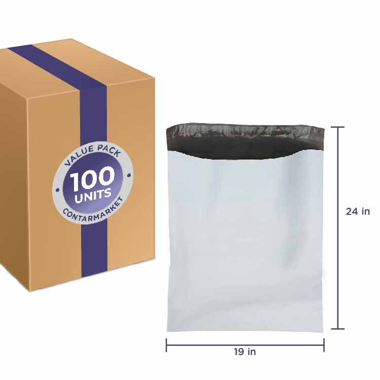 Poly Mailers 2.5MIL, Size 19''x 24'' inches - 100 Pack