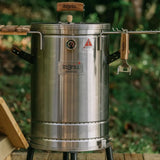 INGRILL 3-in-1 Premium Stainless Steel Smoker Barrel Grill – Portable Charcoal BBQ with Thermometer, 25 lbs, Perfect for Camping, Backyard & Home BBQ - Medium Size -