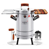 INGRILL 3-in-1 Premium Stainless Steel Smoker Barrel Grill – Portable Charcoal BBQ with Thermometer, 12 lbs, Perfect for Camping, Backyard & Home BBQ - Small Size --