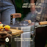 INGRILL 3-in-1 Premium Stainless Steel Smoker Barrel Grill – Portable Charcoal BBQ with Thermometer, 12 lbs, Perfect for Camping, Backyard & Home BBQ - Small Size --