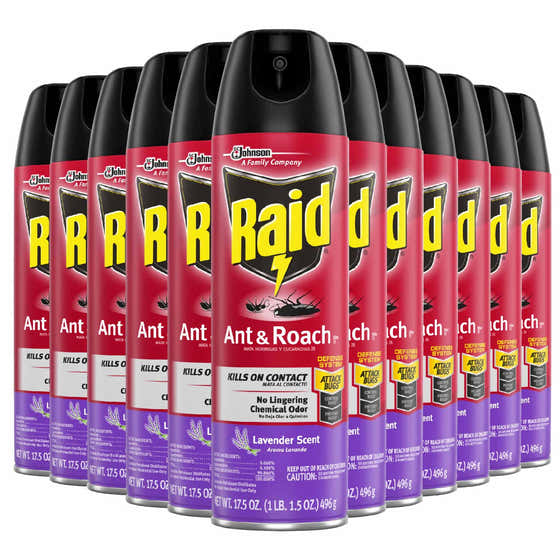 Raid Ant &amp; Roach Killer, Lavender Scent, 17.5 oz - 12 Pack | Raid - All products