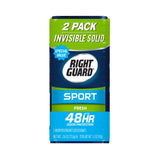 Right Guard Sport Antiperspirant Deodorant Invisible Solid Stick, Fresh  Twin Pack 5.2 Oz - 1 Pack - Open Box -
